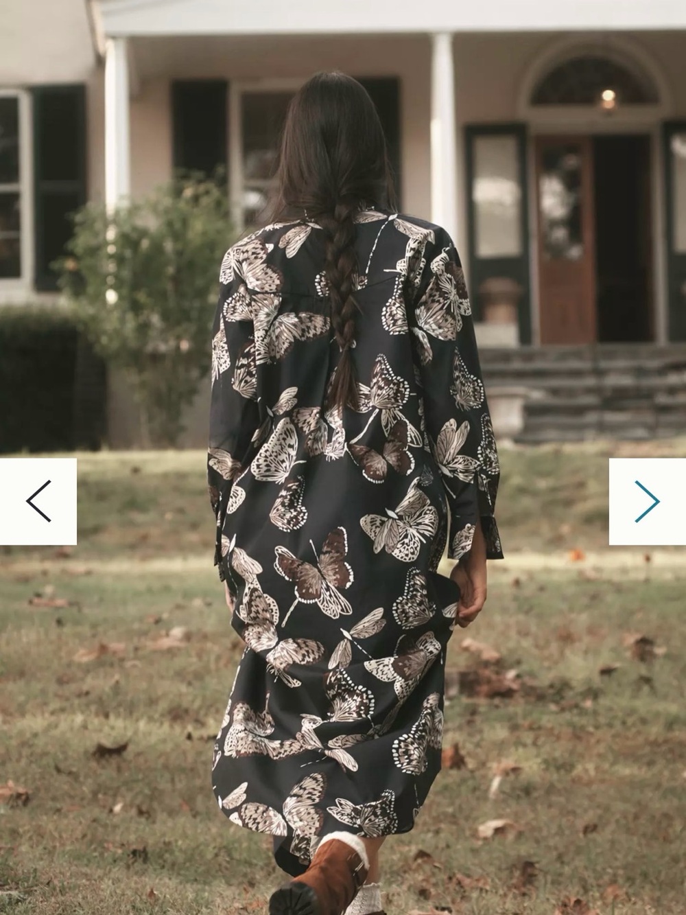 Anthropologie Maeve Soren Butterfly Shirt Dress NWT XSP Petite Navy Midi - Picture 6 of 11